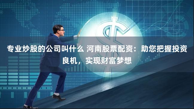 专业炒股的公司叫什么 河南股票配资：助您把握投资良机，实现财富梦想